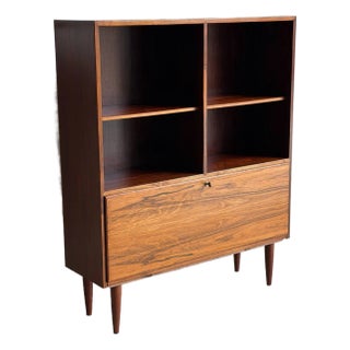 Rosewood Bookcase With Drop Down Door Denmark 1960s For Sale