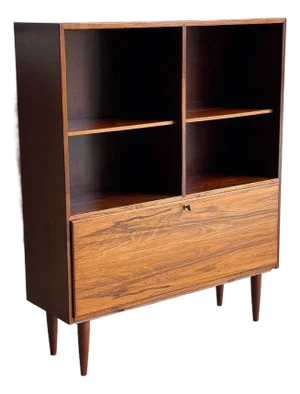 Rosewood Bookcase With Drop Down Door Denmark 1960s