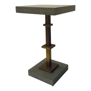 Worlds Away Modern Gray Cerused Oak Finished Bosch Side Table