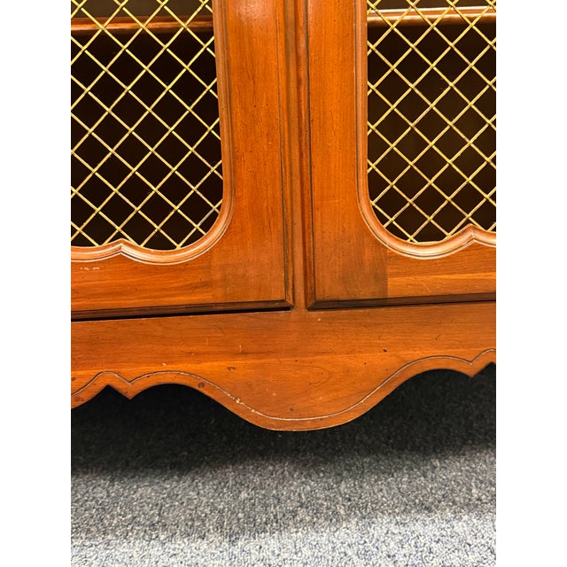 Brown Vintage Solid Cherry Louis XV Server / Bookcase For Sale - Image 8 of 12