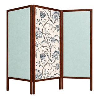 Three-Panel Screen in Brazilian Rosewood & Upholstered Fabrics by Sergio Rodrigues, 1960s For Sale