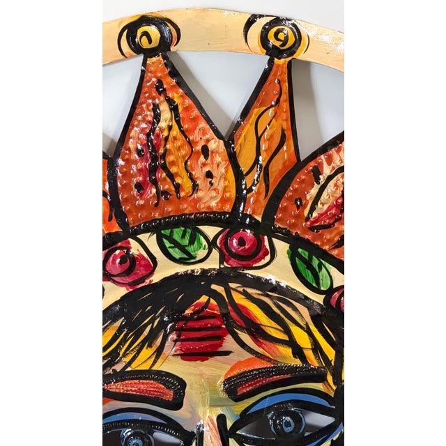 Large Peter Keil Sunburst Wall Sculpture in Painted Metal, Signed, 36" Diameter For Sale In West Palm - Image 6 of 18