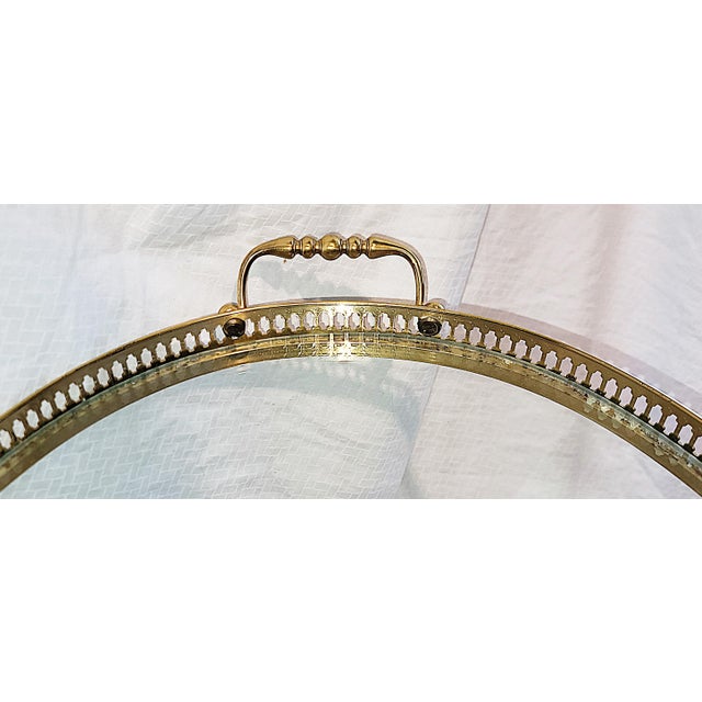1980s Oval Brass 2 Tier Tea Table For Sale In West Palm - Image 6 of 9
