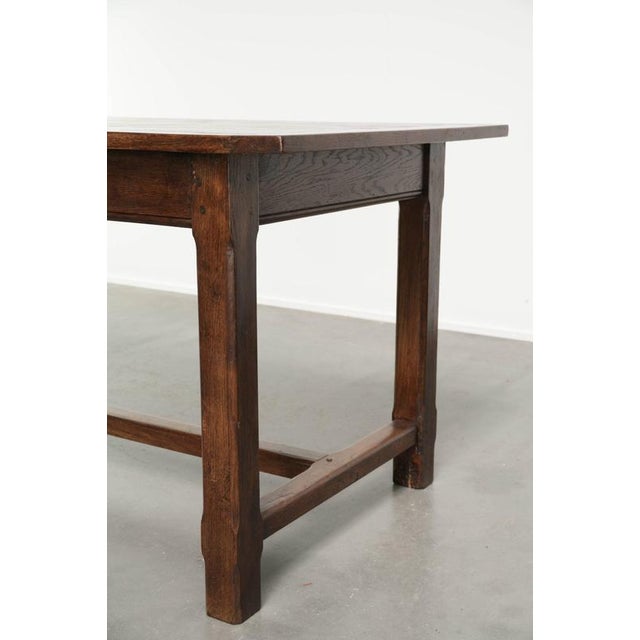 Antique French Farmhouse Oak Dining Table with Drawer For Sale - Image 10 of 14