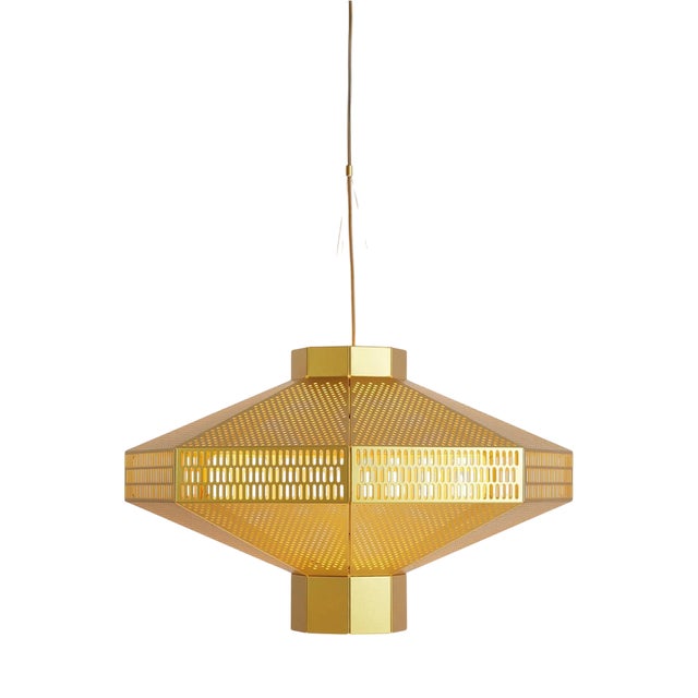 Ma-Rock T Me Golden Suspension Lamp by Jaime Hayson for Parachilna For Sale