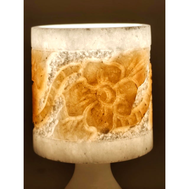 Stone Vintage Spanish Alabaster Table Lamp, 1950s For Sale - Image 7 of 13