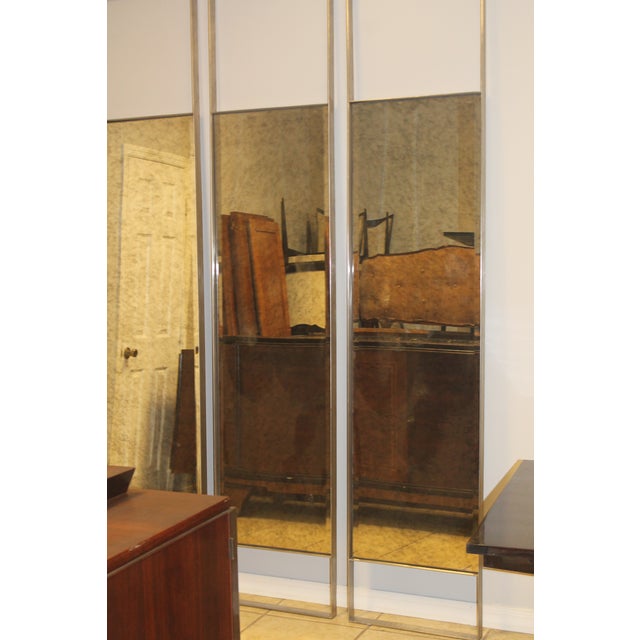 96" French Art Deco Style Monumental Smoked Glass Floor Mirrors Set of 4 For Sale In Miami - Image 6 of 8