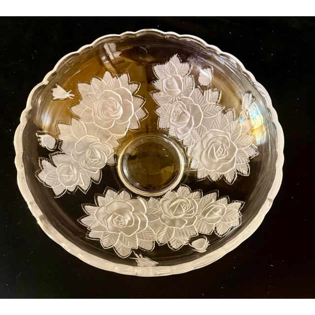 1990s Mikasa Winter Rose Console Bowl For Sale - Image 9 of 12