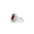 Elegant Oval Garnet Halo Ring With Cubic Zirconia Accents in 925 Silver - Size 7 For Sale - Image 6 of 8