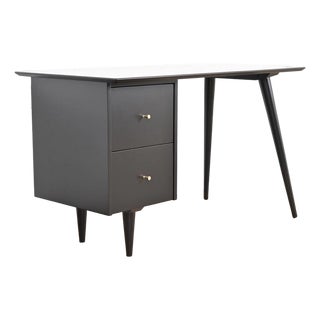 1950’s Paul McCobb Planner Group Desk for Winchendon - Solid Maple in Black Satin For Sale