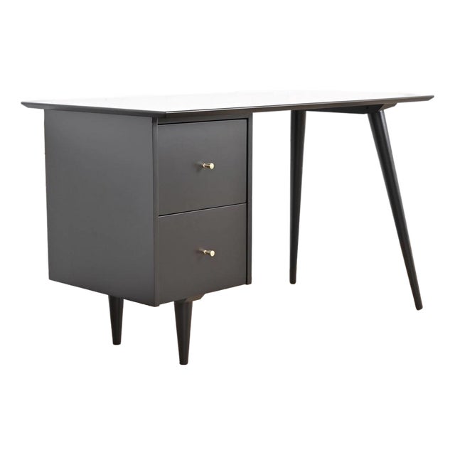 1950’s Paul McCobb Planner Group Desk for Winchendon - Solid Maple in Black Satin For Sale