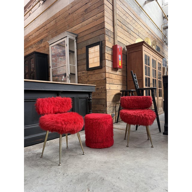 Moumoute Chairs and Ottoman from PELFRAN, France, Set of 3 For Sale - Image 4 of 13