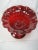 Hand Blown Venetian Ruby Red Fluted Edged Pedestal Bowl For Sale In Providence - Image 6 of 6