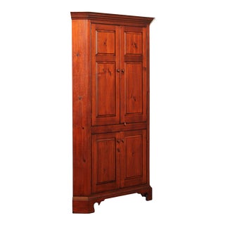 William Draper Chippendale Style Pine Corner Cabinet For Sale