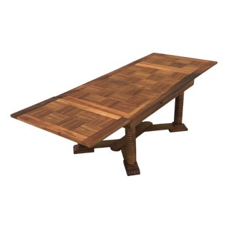 Art & Craft Walnut Dining Table attributed to Victor Courtray, 1940 For Sale