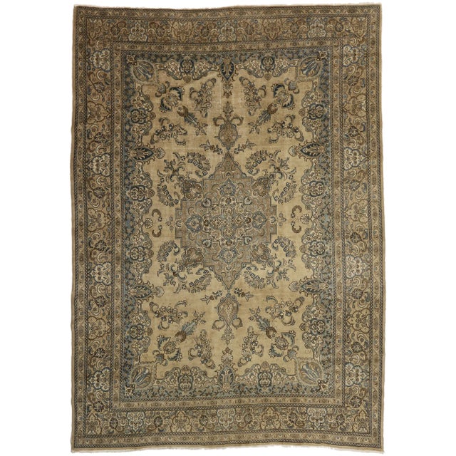 Textile Antique Persian Tabriz Rug - 12'09 x 18'00 For Sale - Image 7 of 7