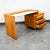 Mid Century Modern Vanity Desk Solid Ash Milk Glass Teak 3 Drawers Vintage MCM For Sale - Image 12 of 12