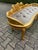 Exquisite Late 20th Century French Louis XVI Style Settee – Gold Beech Wood Frame with Tan Velvet Upholstery Indulge in...