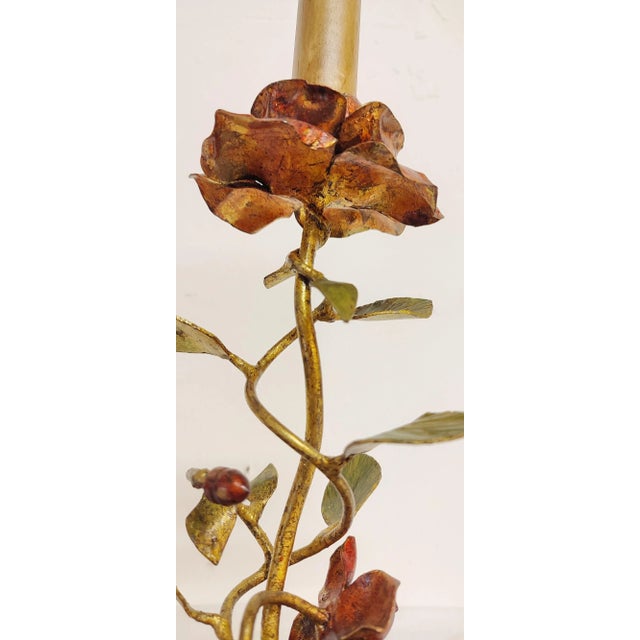 Wrought Iron Rose Bush Shaped Table Lamp. France, 1950s For Sale - Image 6 of 12