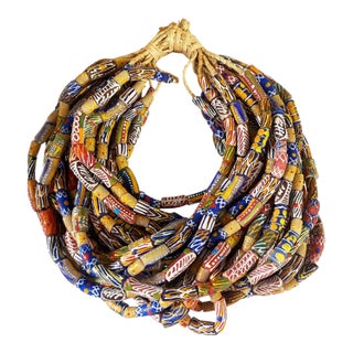 Set of Twenty Vintage MilleFiori Ghana African Trade Bead Long Necklaces 15" H For Sale