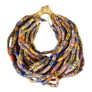 Set of Twenty Vintage MilleFiori Ghana African Trade Bead Long Necklaces 15" H
