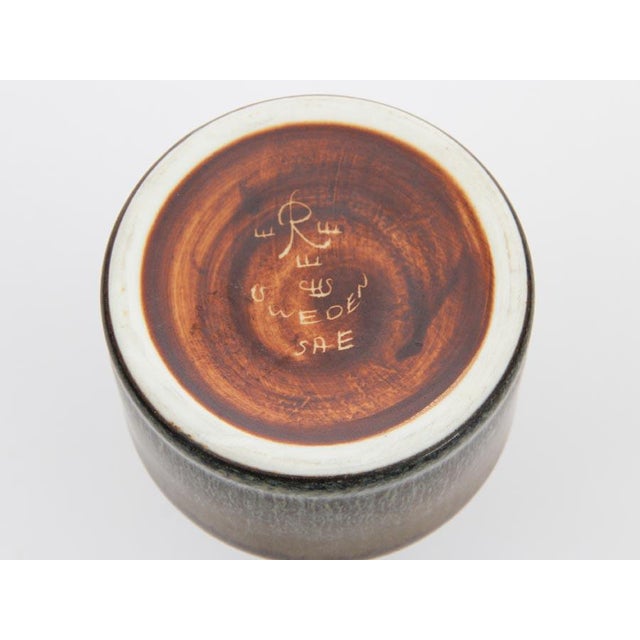 Brown and Blue-Grey Glaze Cabinet Vase by Carl-Harry Stalhane for Rörstrand, 1950s For Sale - Image 6 of 7