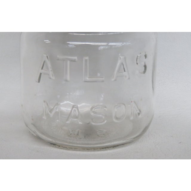 Hazel-Atlas Hazel Atlas Mason Jar Small Clear Glass With Metal Zinc Ball Lid 5083c For Sale - Image 4 of 10