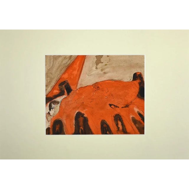 Jean Demelier, In Bed, Original Watercolor by Jean Demelier, 1968 For Sale - Image 3 of 3