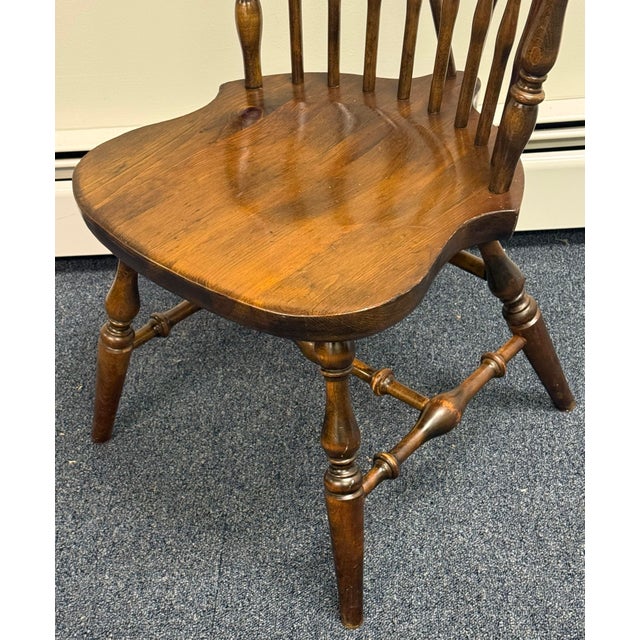 Brown Vintage Ethan Allen Antiqued Pine Old Tavern Duxbury Chairs - Set of 4 For Sale - Image 8 of 12