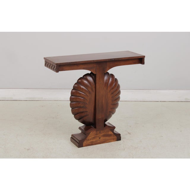 Edward Wormley Edward Wormley for Dunbar Mahogany Shell Carved Table For Sale - Image 4 of 14
