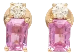 1.16 cts Natural pink sapphire & 0.21 cts diamond gold in 14k gold
