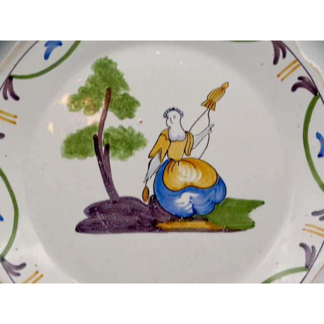 Late 19th Century Antique French Moustiers Plate For Sale - Image 5 of 9