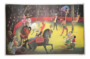 Vintage French School "Le Cirque/La Chambre d'Enfant" Two-Sided Poster