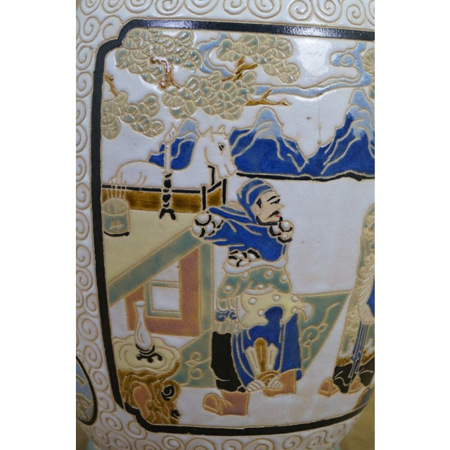 Vietnam War 52nd Engineer Battalion Satsuma Style Mantel Vase Trophy Urn 19" For Sale - Image 9 of 14
