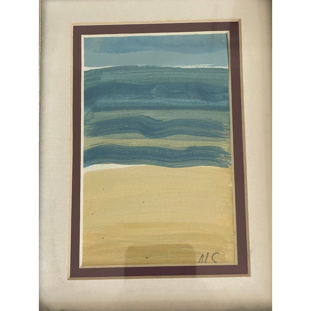 2000 - 2009 Pair of Abstract Mini Paintings Sunny Isles Brach Framed - For Sale - Image 5 of 5