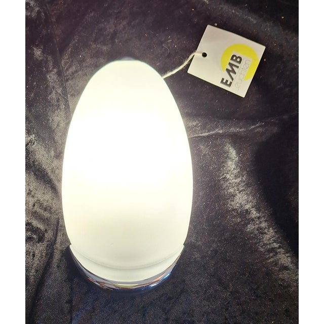 Metal Vintage Wall Lamp with Chrome-Plated Metal Frame and White Glass Shade by EMB, 2000s For Sale - Image 7 of 9