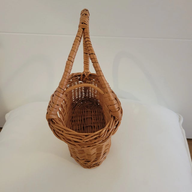 Late 20th Century Vintage French Wicker Wine Bottle Holder For Sale - Image 5 of 11