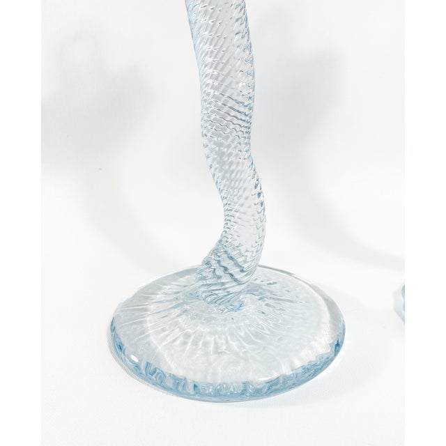 Early 21st Century Leon Applebaum Hand Blown Modern Glass Candlesticks For Sale - Image 5 of 6