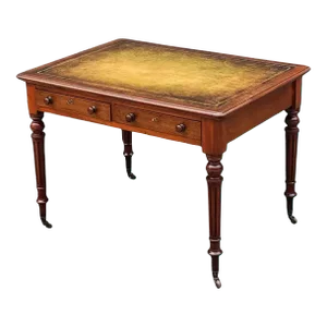 Edwardian Writing Table or Desk of Mahogany With Leather Top From England