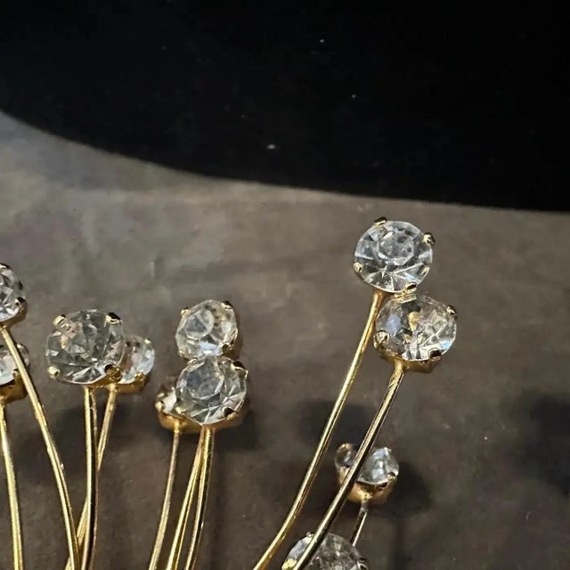 1970s Dazzling Costume Jewelry Floral Italian Brooch by 6 Donna For Sale - Image 10 of 11