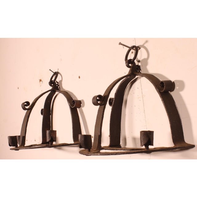 1970s Medieval-Style Wrought Iron Wall Sconces, 1970s, Set of 2 For Sale - Image 5 of 8
