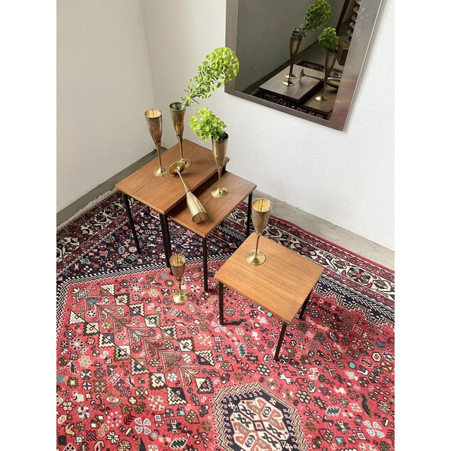 1950s Modernist Teak Nesting Tables, 1950s, Set of 3 For Sale - Image 5 of 18