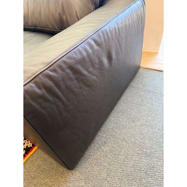 Restoration Hardware the Cloud Sofa, Ebony Cavalo Leather For Sale - Image 10 of 12