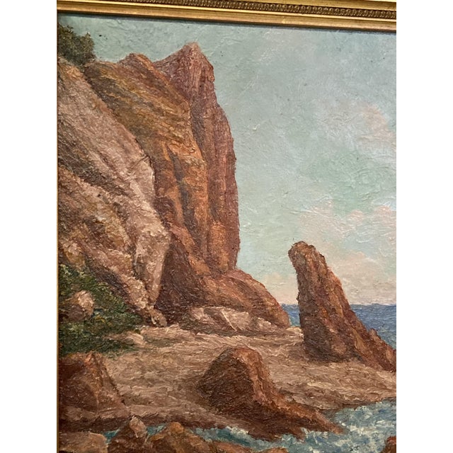 Mediterranean Seascape, 1960s, Oil on Canvas, Framed For Sale - Image 10 of 13