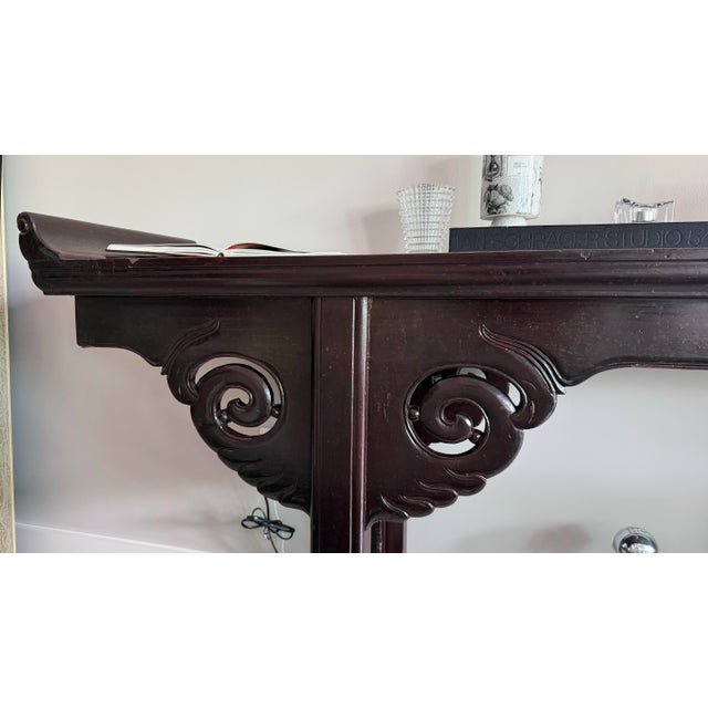 Mid 20th Century 8 1/2' Antique Asian Wood Console For Sale - Image 4 of 4