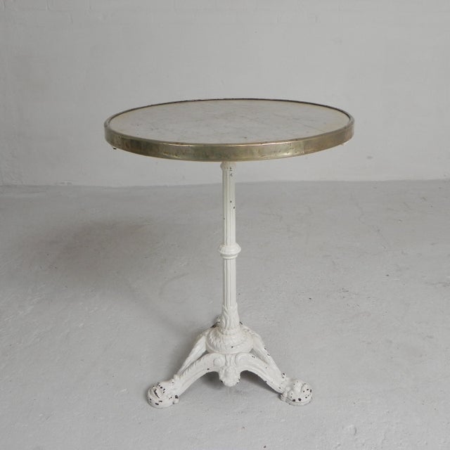 1920s Bistro Table with Cast Iron Legs and Marble Top, 1920s For Sale - Image 5 of 18