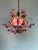 Vintage Hand-Painted Pink Glass Flower Chandelier – One of a Kind Floral Ceiling Light For Sale - Image 4 of 14