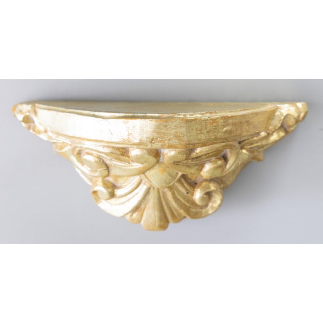 Wood Antique Italian Florentine Giltwood Brackets, Circa 1900 - A Pair For Sale - Image 7 of 9