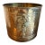 Vintage Hammered Brass Cache Pot Planter With French Style Ribbon & Leaf Motif For Sale