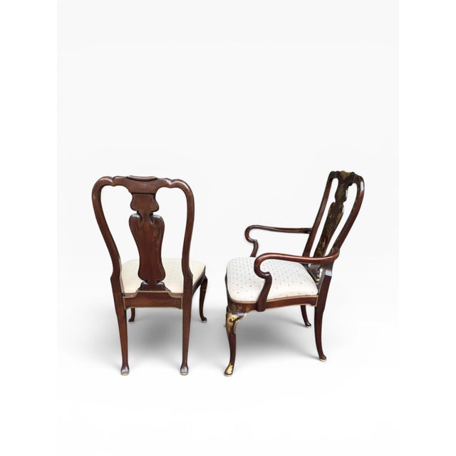 1970s Kindel Furniture Chinoiserie Queen Anne Dining Chair Set — 10 Pieces, Late 1970s / Early 1980s For Sale - Image 5 of 18
